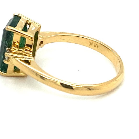 Certified Emerald 3.85ct Diamonds 18K Gold Ring - Picture 5 of 8